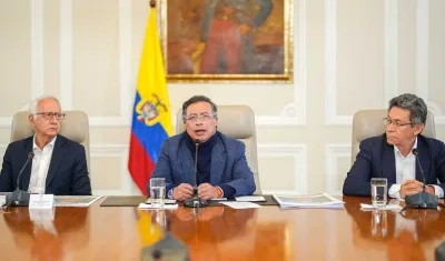 El Presidente Gustavo Petro durante el Consejo de Ministro de esta noche. 
