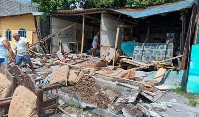 Una vivienda afectada tras el sismo.