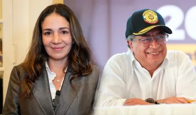 Sondra Macollins y el Presidente Gustavo Petro.