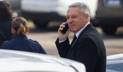 Víctor Stinfale, exabogado de Maradona, a su salida del tribunal. 