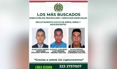 Cartel de los más buscados. 