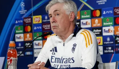 Carlo Ancelotti, entrenador del Real Madrid, en rueda de prensa.