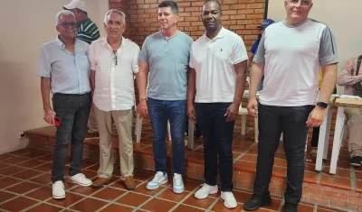 Simón Beleño, Carlos Roque García, Jimmy Char, Édinson Rentería y Alfredo Castellón, miembros del Comité Ejecutivo de la FCB para el periodo 2025-2029.
