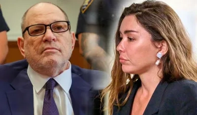 Harvey Weinstein y la productora Miriam Haley. 