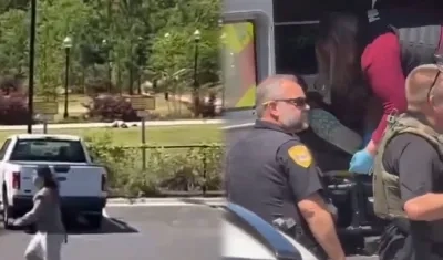 Imágenes en redes sociales mostraron a agentes armados buscando al tirador en los edificios de la universidad. 