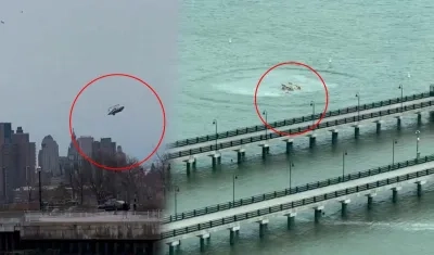 Helicóptero accidentado. 