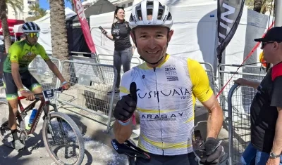 El ciclista colombiano Leonardo Páez. 