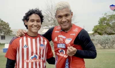 Cristiano Gutiérrez y su padre Teófilo en la sede deportiva Adela de Char.