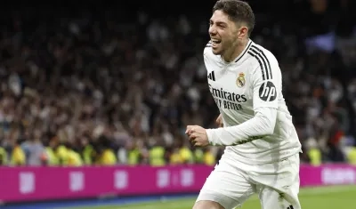 Fede Valverde grita a todo pulmón su gol ante el Athletic.