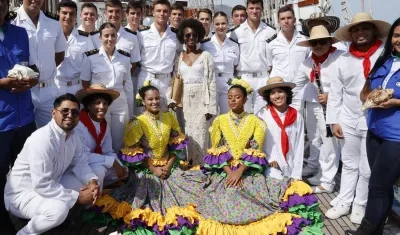 Muestras artísticas en la llegada. 