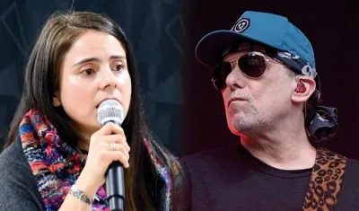 Senadora Esmeralda Hernández y Andrés Calamaro.