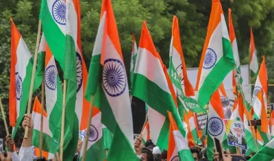 Protestas en India por los ataques de Pakistán.