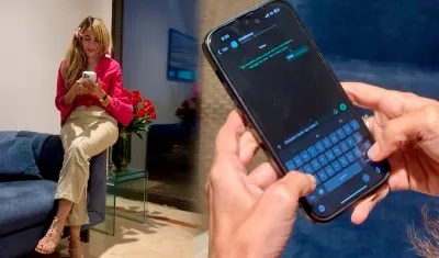 La gerente de ciudad, Ana María Aljure, usando la aplicación.