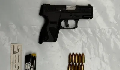 El arma que pretendía ser ingresada a La Picota. 