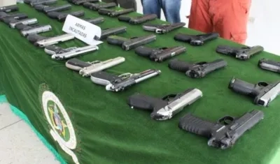 Armas incautadas. 