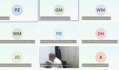 Aspecto de la audiencia virtual de solicitud de medida de este jueves. 
