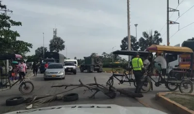 Bloqueo en el sector de La Bendición de Dios. 