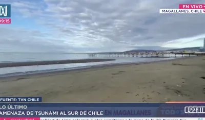El mar ha retrocedido en Magallanes, Chile, una señal de un posible tsunami. 