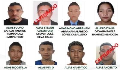 Cartel de los más buscados en Barranquilla