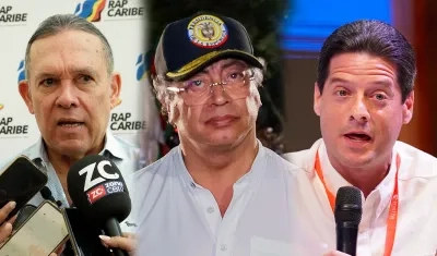 Efraín Cepeda, Gustavo Petro y Mauricio Gómez.