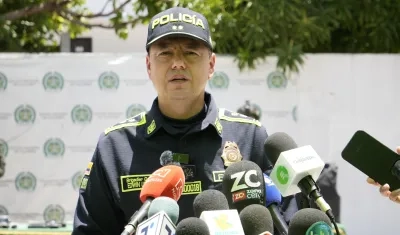 General Edwin Urrego, comandante de la Policía Metropolitana de Barranquilla. 