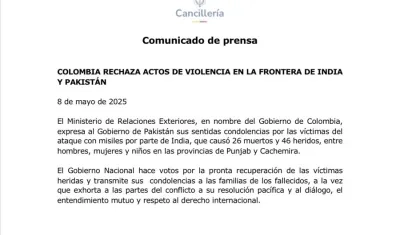 Comunicado de la Cancillería.