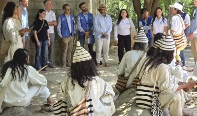 Delegación de la ONU en visita a pueblos indígenas en la Sierra Nevada de Santa Marta.