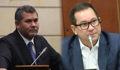 Los senadores liberales Alejandro Chacón y Lidio García.