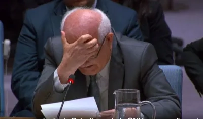 Representante de Palestina ante la ONU, Riyad Mansour. 