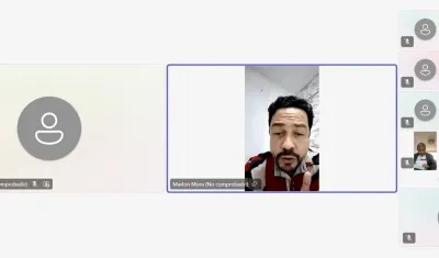 Inspector Marlon Mora durante el interrogatorio.