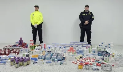 Los medicamentos aprehendidos. 