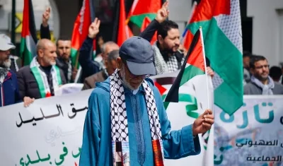 Palestinos en la Franja de Gaza. 