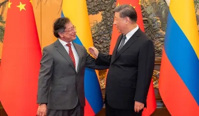 ​El Presidente Gustavo Petro y el Presidente chino, Xi Jinping, tras la adhesión de Colombia a la Ruta de la Seda.​