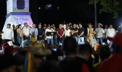 El Presidente Gustavo Petro esta noche en el Paseo Bolívar de Barranquilla. 