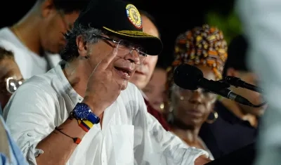 El Presidente Gustavo Petro esta noche en el Paseo Bolívar.  
