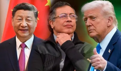 Los presidentes de China, Xi Jinping; Colombia, Gustavo Petro, y Estados Unidos, Donald Trump.