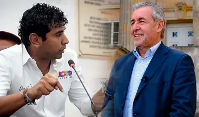 El congresista David Racero y el director del Sena, Jorge Londoño.