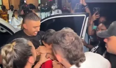 Momento del reencuentro con la familia.