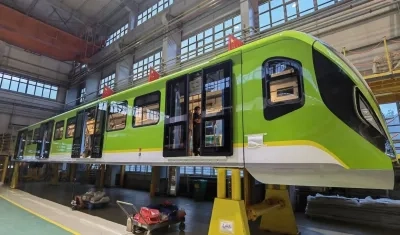 Vagones del Metro de Bogotá en construcción. 