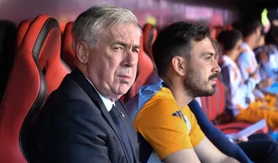 Carlo Ancelotti, nuevo seleccionador de Brasil, con su hijo Davide.