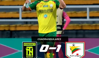 El atlanticense Fredy Montero marcó el gol de la victoria del Real Cartagena. 