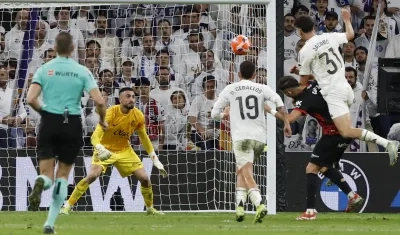 Jacobo Ramón marca el gol del triunfo del Real Madrid ante el Mallorca.