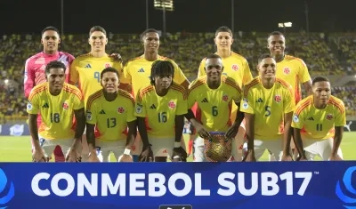 Selección Colombia sub-17 que quedó subcampeona en el Sudamericano de la categoría.