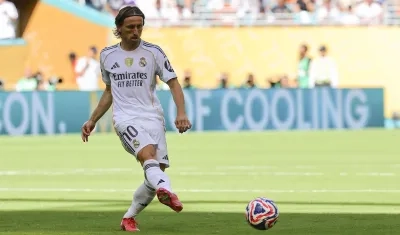 Luka Modric jugando el Mundial de Clubes con Real Madrid.