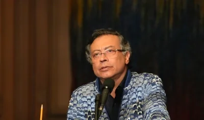 Gustavo Petro durante la alocución. 