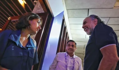 La Canciller Laura Sarabia y el Ministro del Interior, Armando Benedetti.