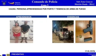 La imagen de la Policía reportando la captura de Miller Bolaños.