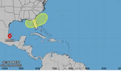 Lugar donde se encuentra ubicada la tormenta tropical, cerca de la costa mexicana. 