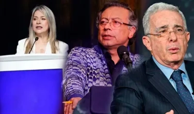 Vicky Dávila, Gustavo Petro y Álvaro Uribe.