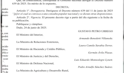 El Gobierno derogó el decreto que convocada a consulta popular al pueblo colombiano. 